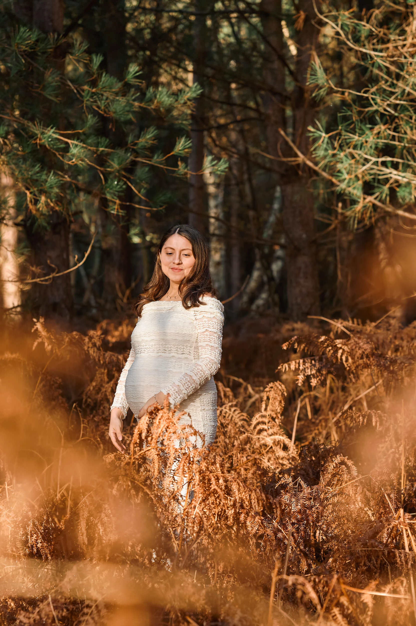 maternity photo shoot in nature forest