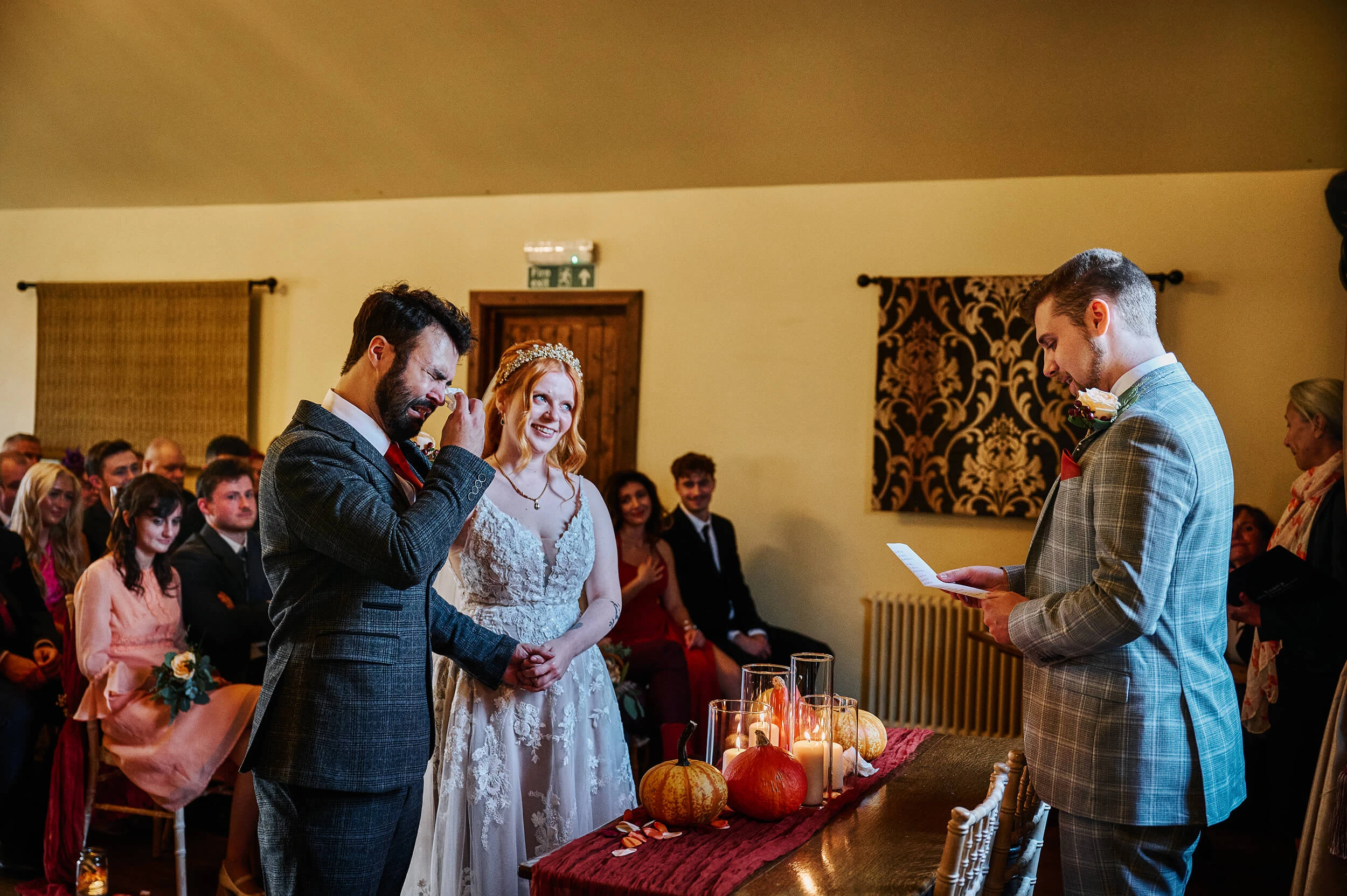 Wedding ceremony at The White Hart in Great Yeldham officiated by Suffolk registrars