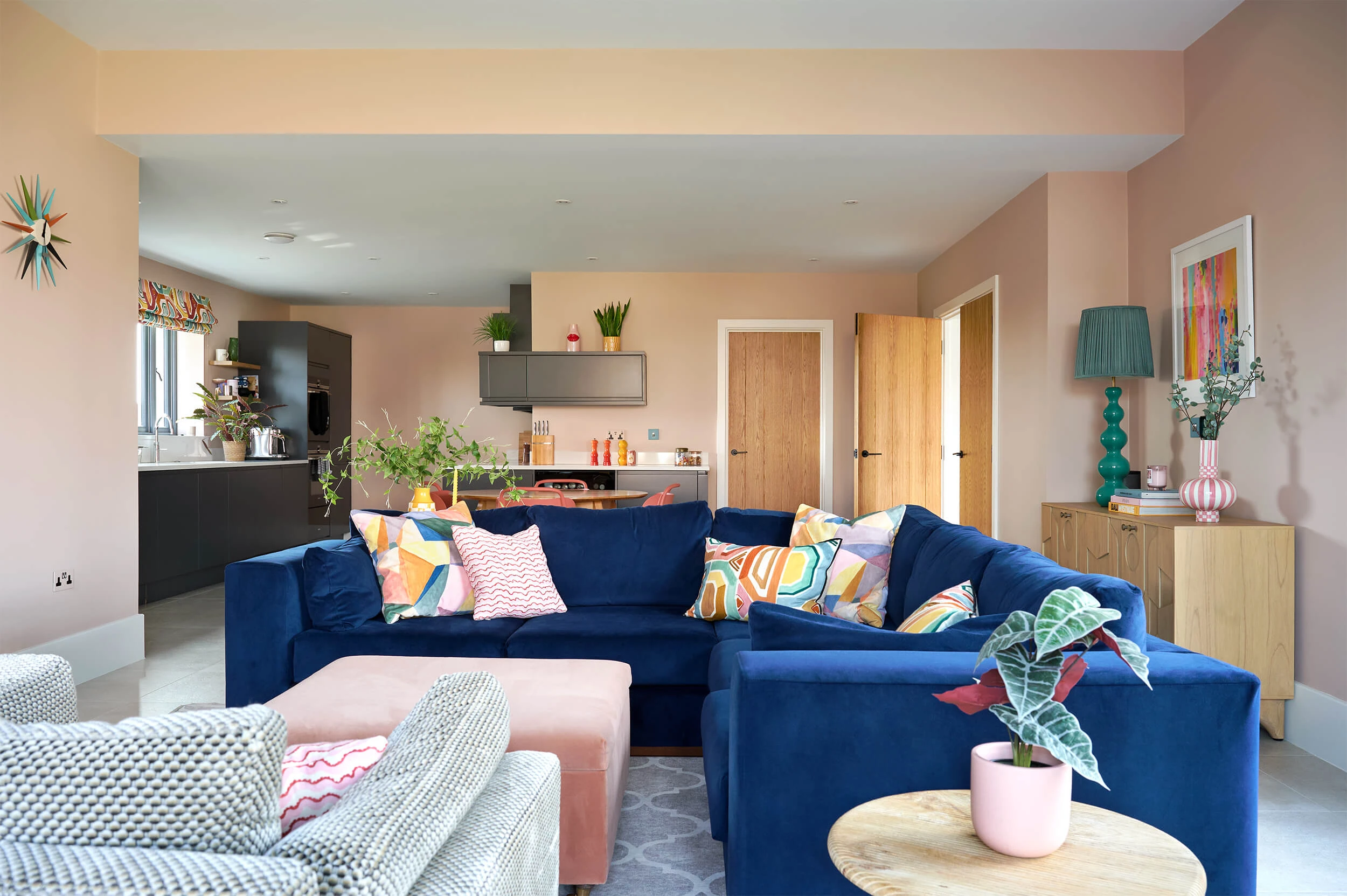 Open-plan living room and kitchen interior photography for NB Interiors family home in Essex