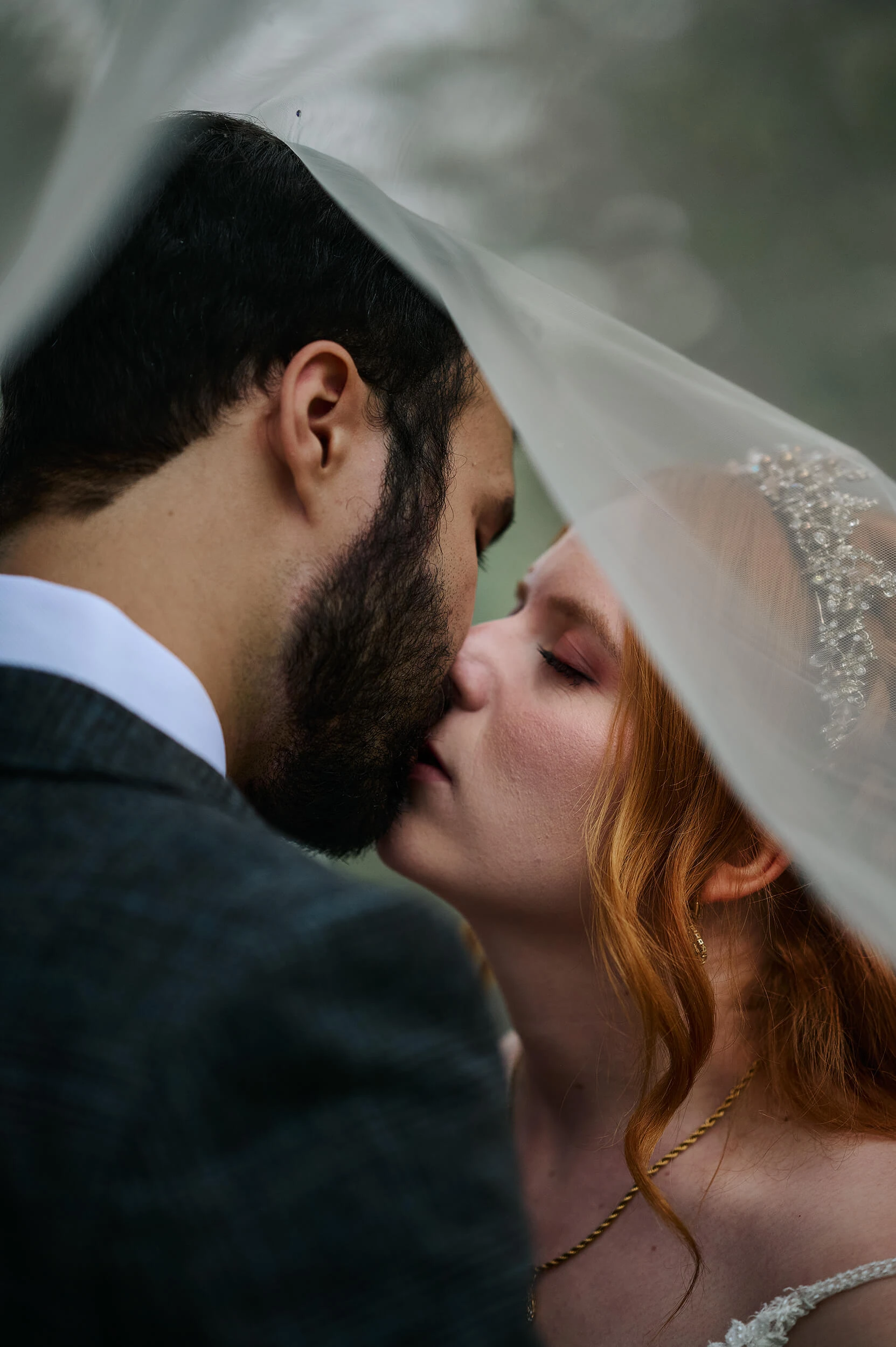 Bride and groom sharing a quiet moment together after their ceremony at The White Hart
