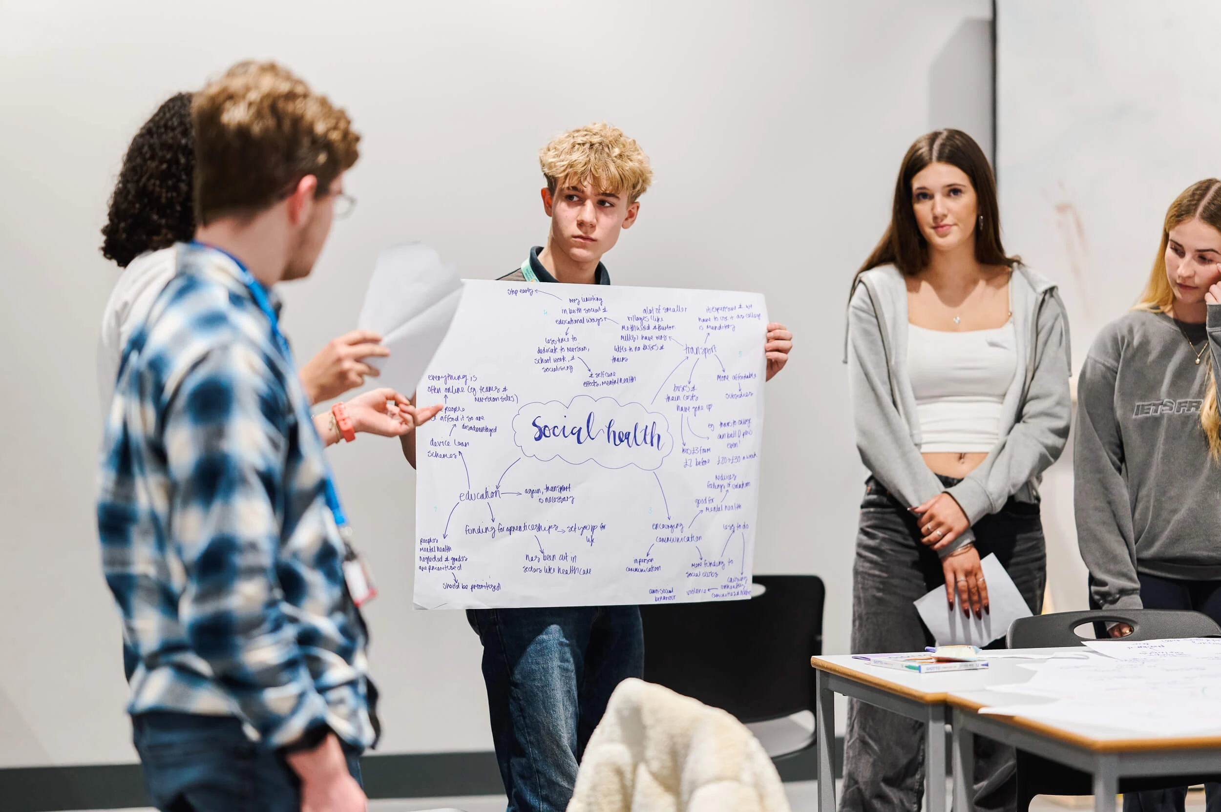 Young people presenting on social health for Suffolk County Council health Report in Bursy St Edmunds