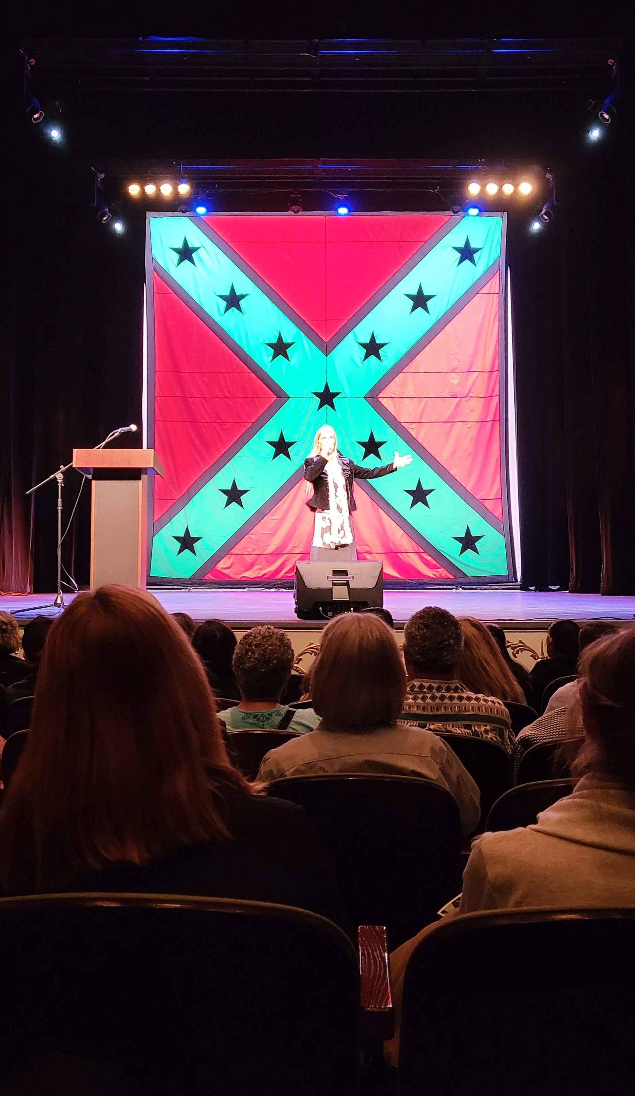 Twinkle sings at John Sims' Sarasota memorial. Photo KyleelieTHT