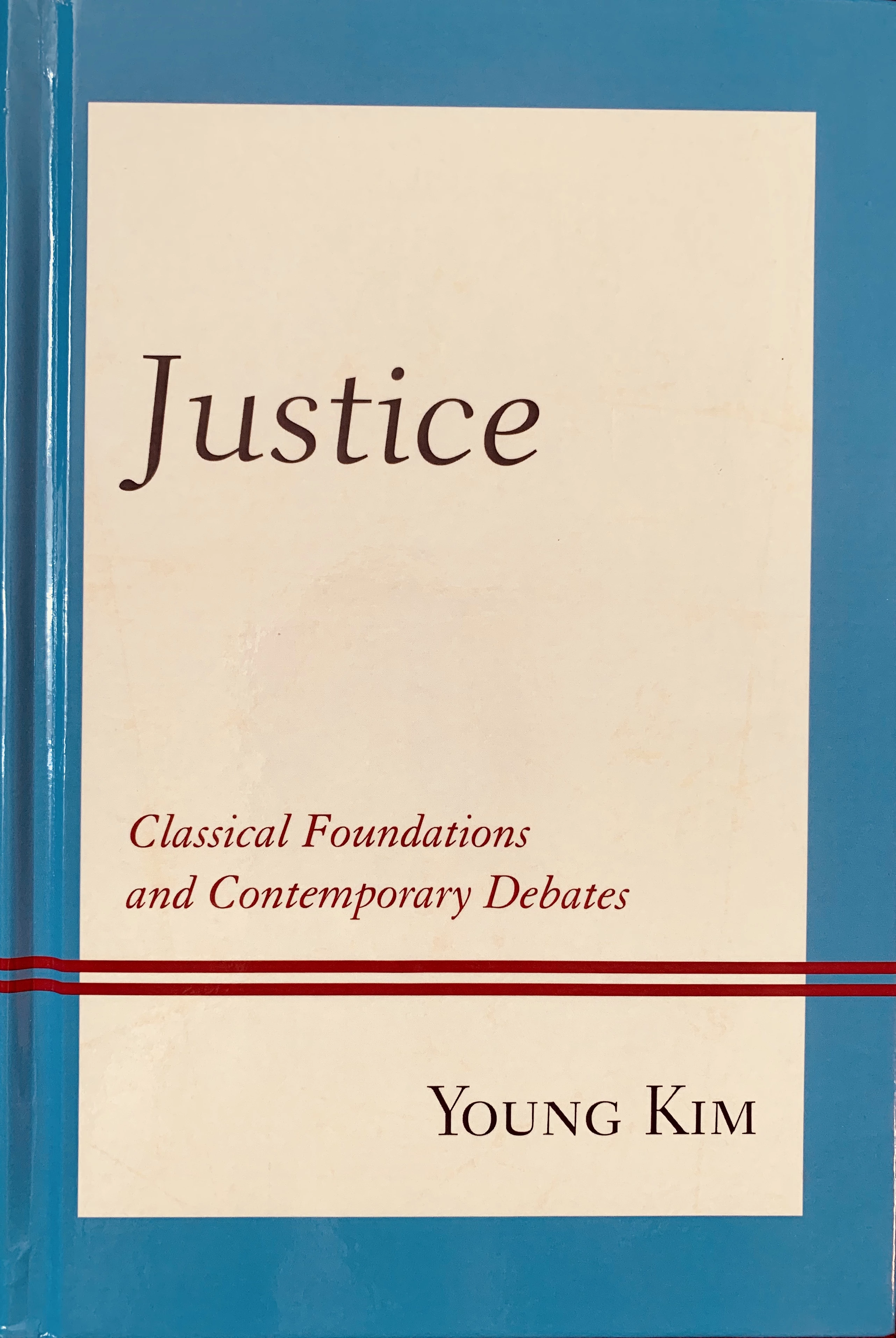 Cover of Young Kim's book in blue and beige