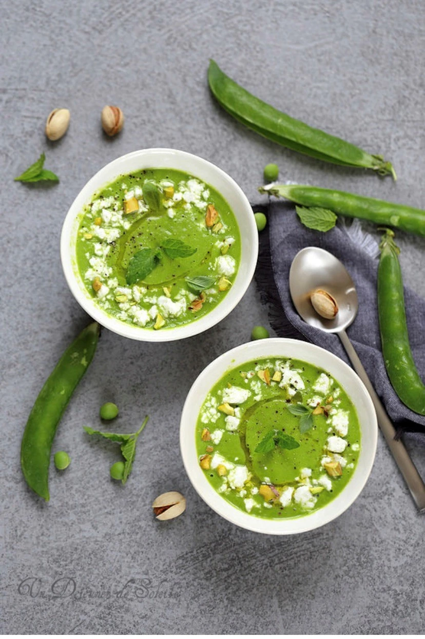 Velouté petits pois et feta