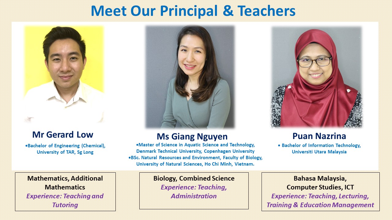 Teachers and the principal at Lumiere Academy Lumiere Academy is fully equipped with a team of dedicated and qualified teachers.