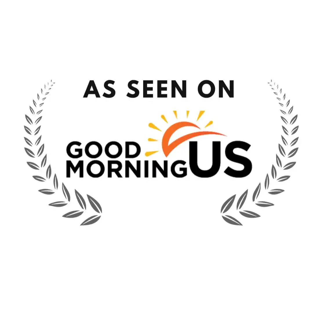 As Seen On Good Morning US badge for Carla Jvr’s spiritual retreat work.