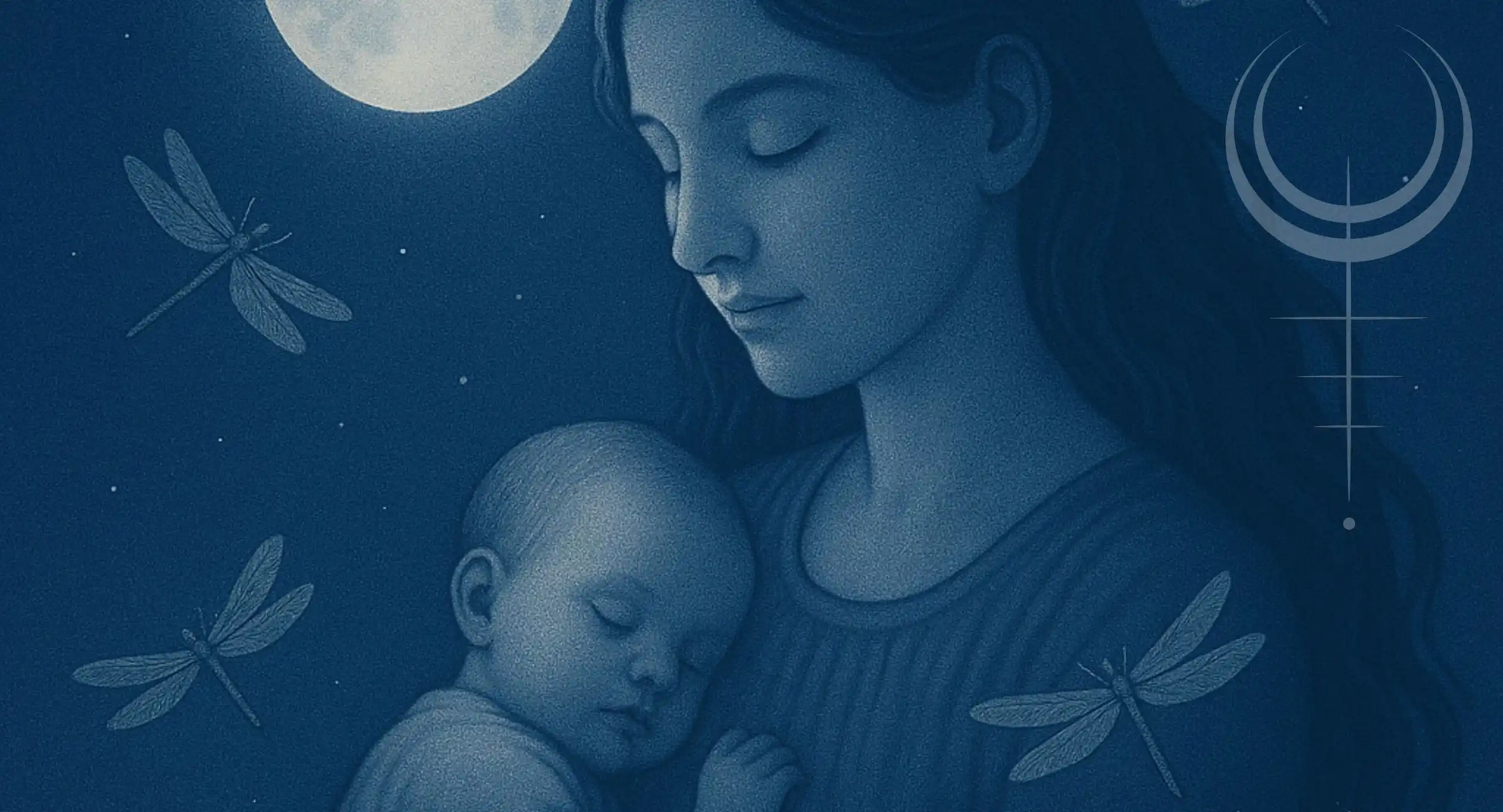 A woman holding her inner child