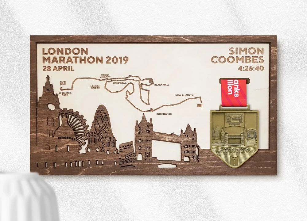 Personalized London Marathon medal holder