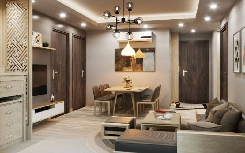 Thiết kế nội thất căn hộ chung cư 12 × 8,4 m