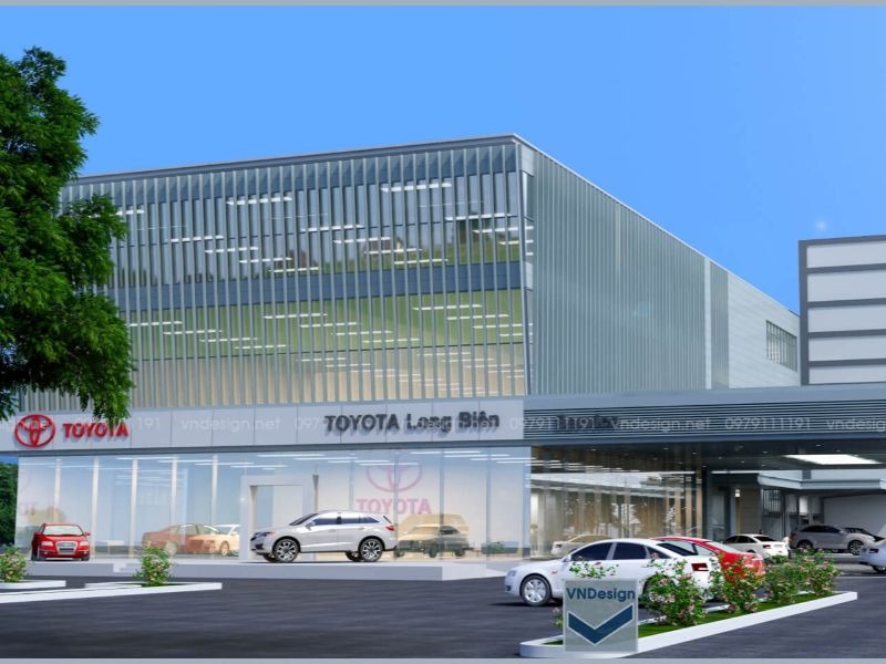 Thiết kế kiến trúc xưởng dịch vụ Toyota