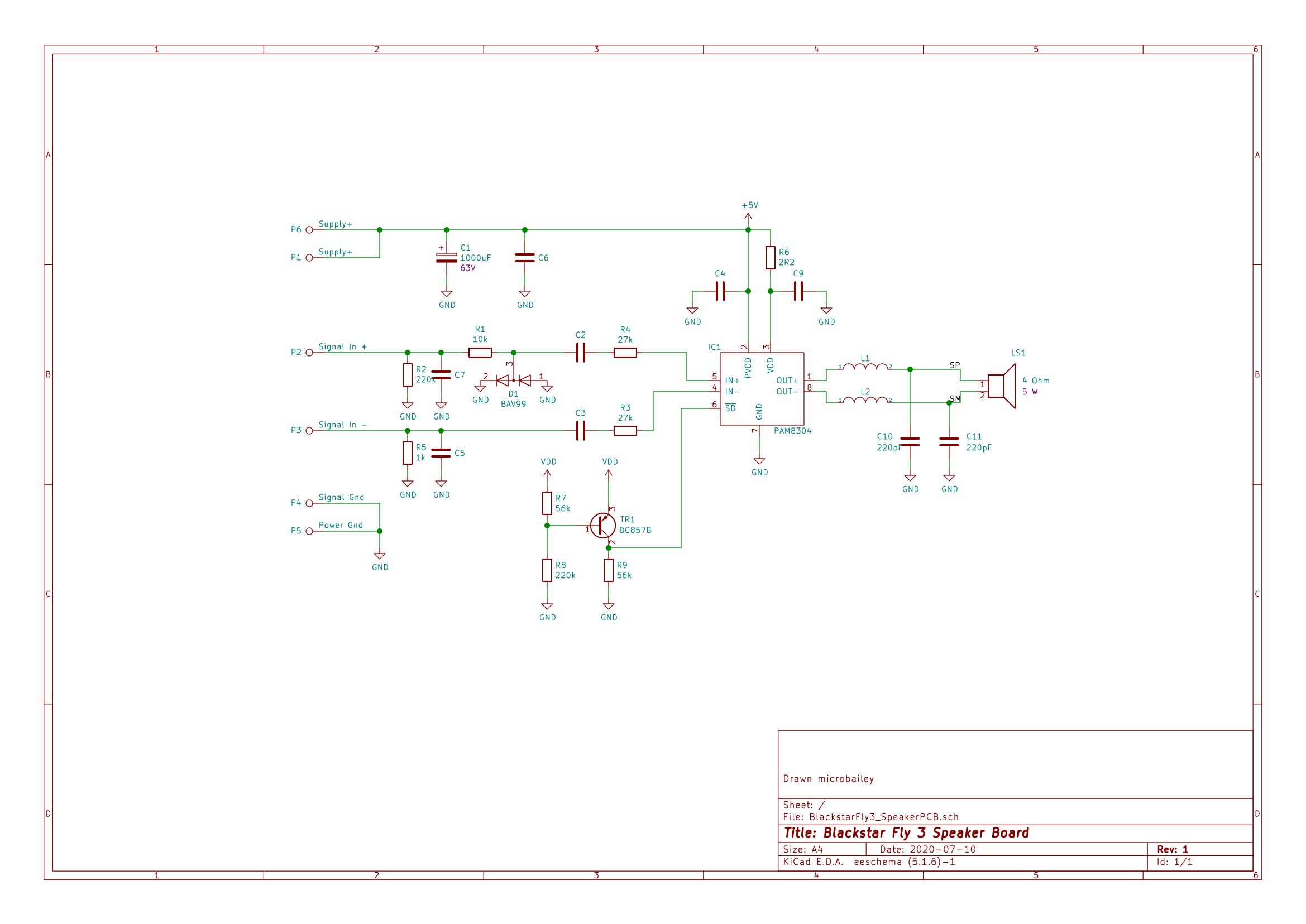 Schematic for Blackstar Fly 3 Guitar Amplifier Power Amp PCB 215-blackstarfly3speakerpcb.jpg
