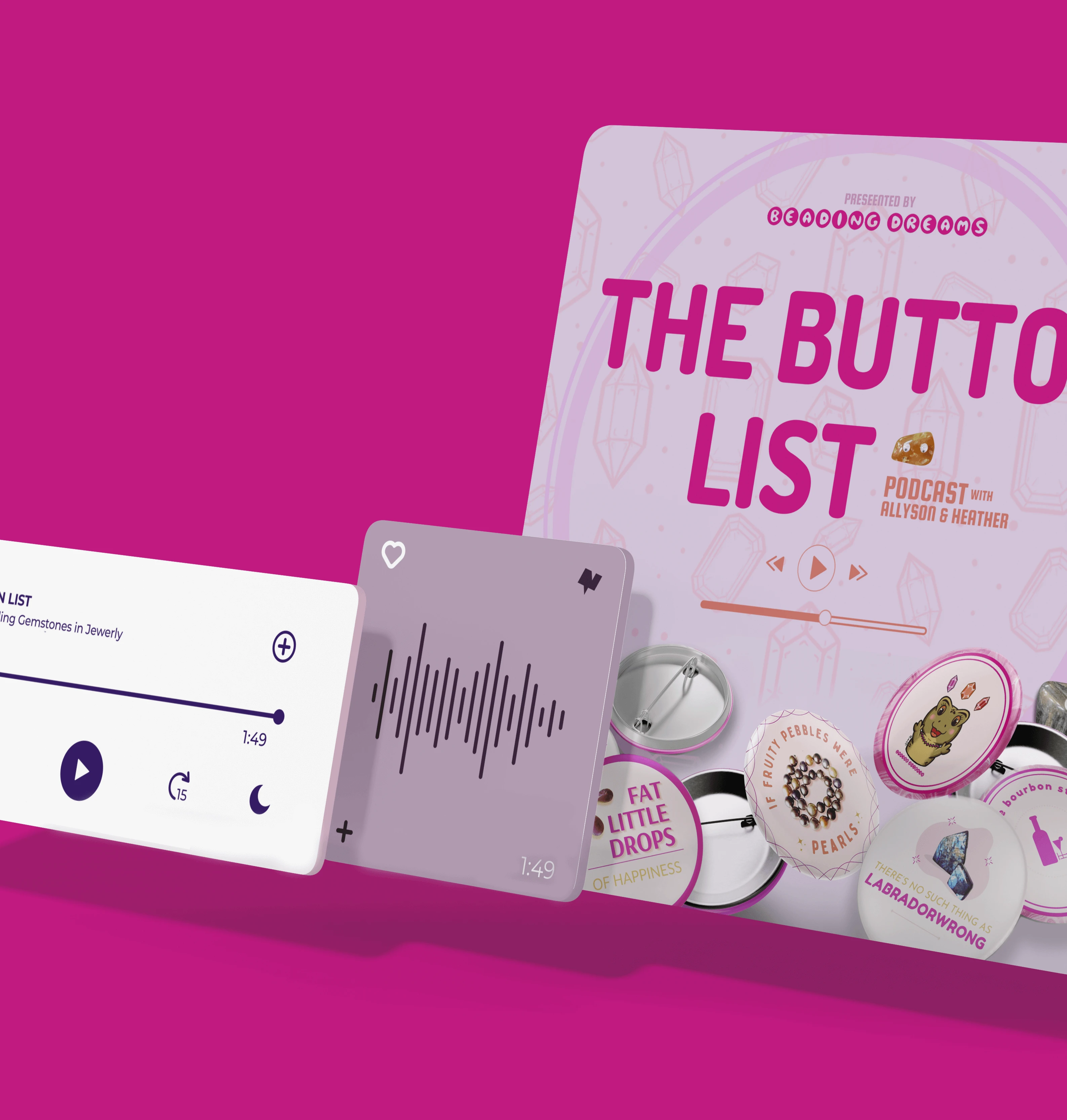 a mockup of the Button List podcast cover