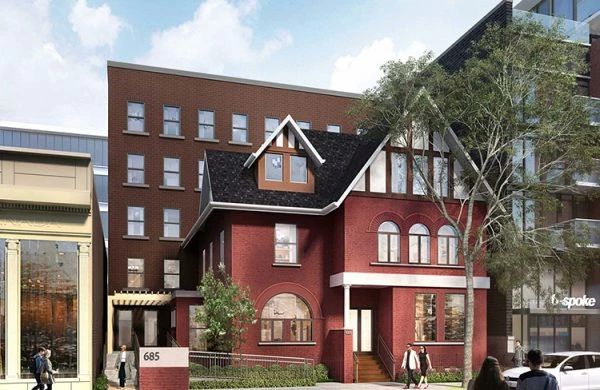 Figure 1: 685 Queen Street West rendering. 9 years and $11 million for 26 units.