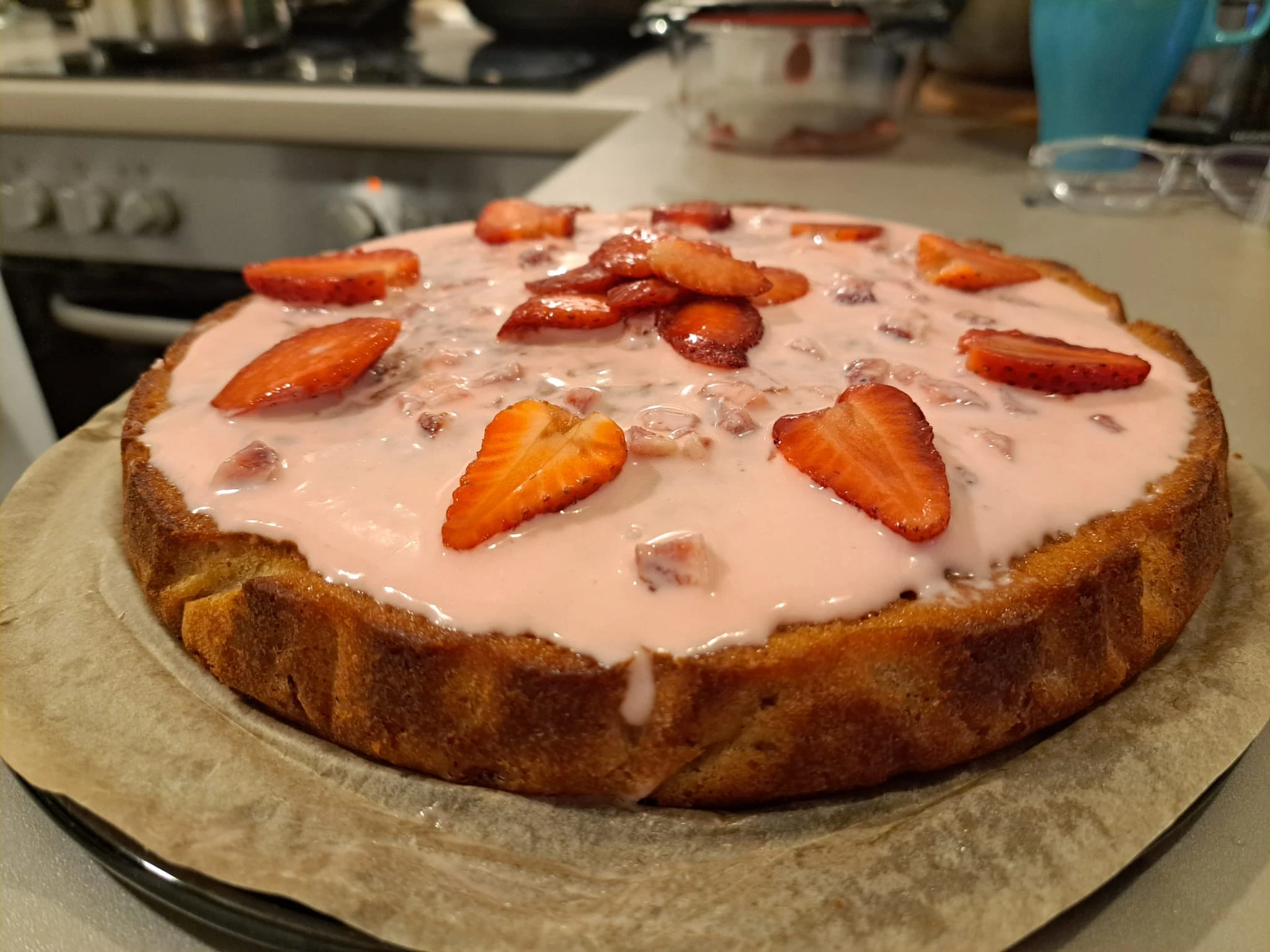 Image of strawberry orange coconut cake