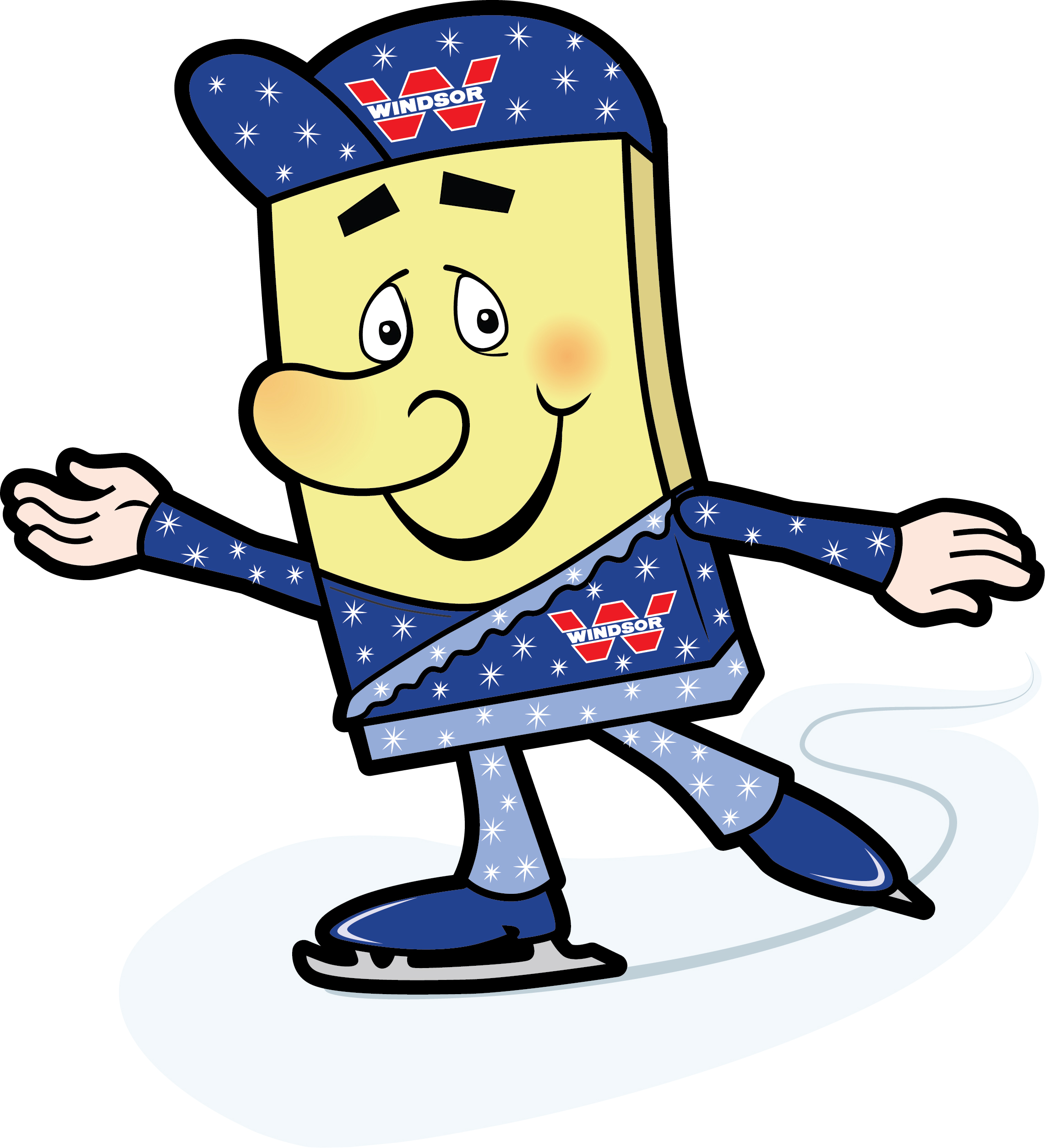 Woody Mascot - Ice-skating