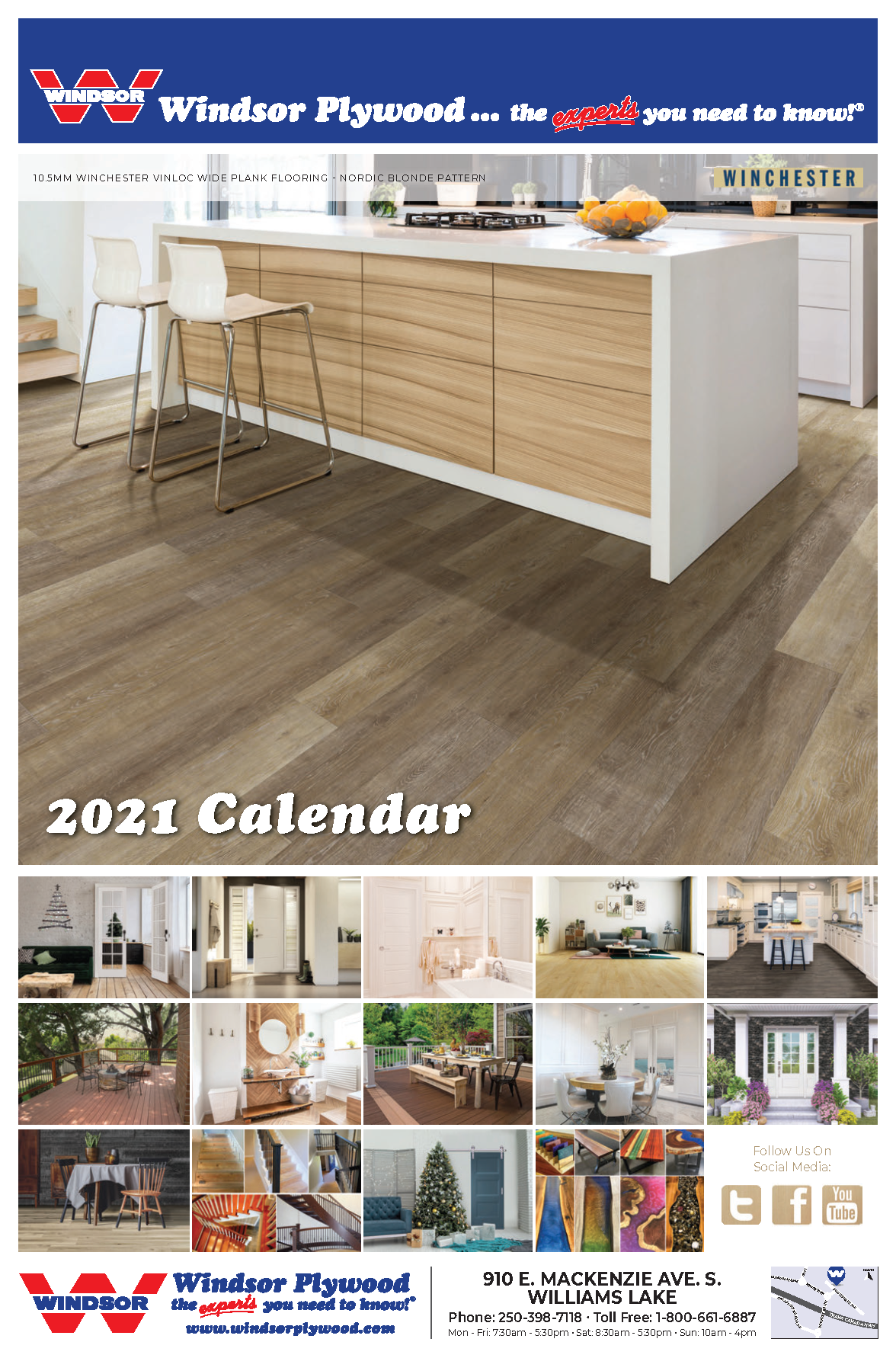 2021 Windsor Plywood Calendar front