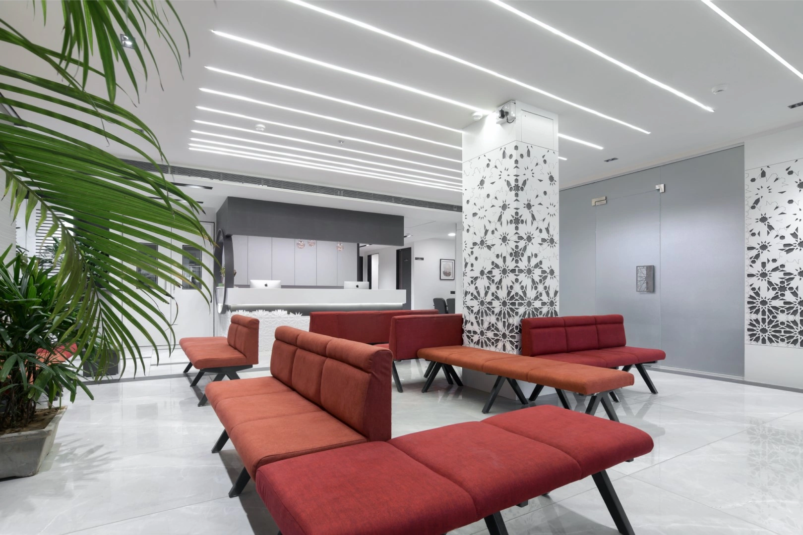 Red & Grey interior - Pomegranate Designs Baroda