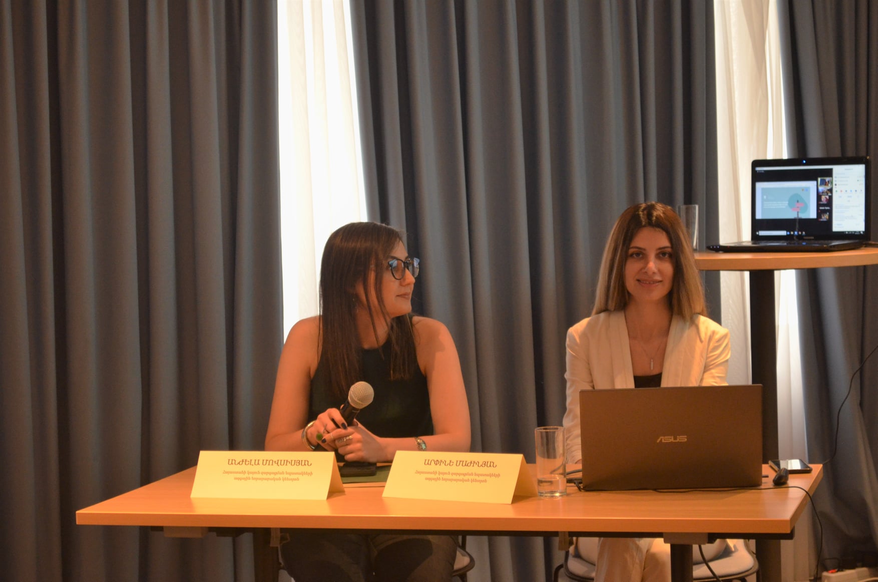 During the forum our researcher Arpine Mazhinyan and Learning and Development Lead Anzhela Movsisyan talked about our Lab and presented three of our platforms