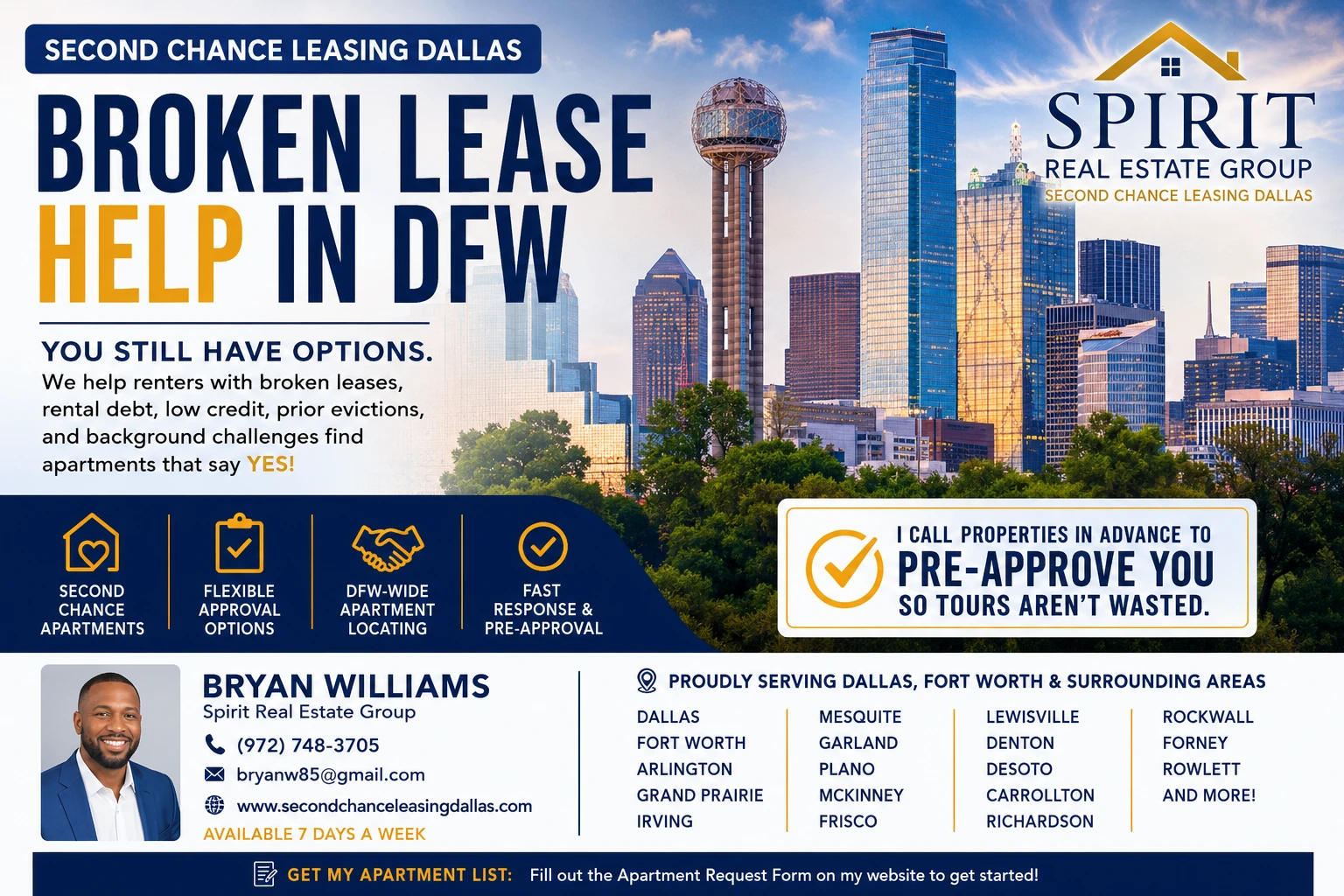 Second Chance Leasing Dallas: Broken Lease Help in DFW | Starting Help for Renters with Broken Leases + Flexible Approval Options