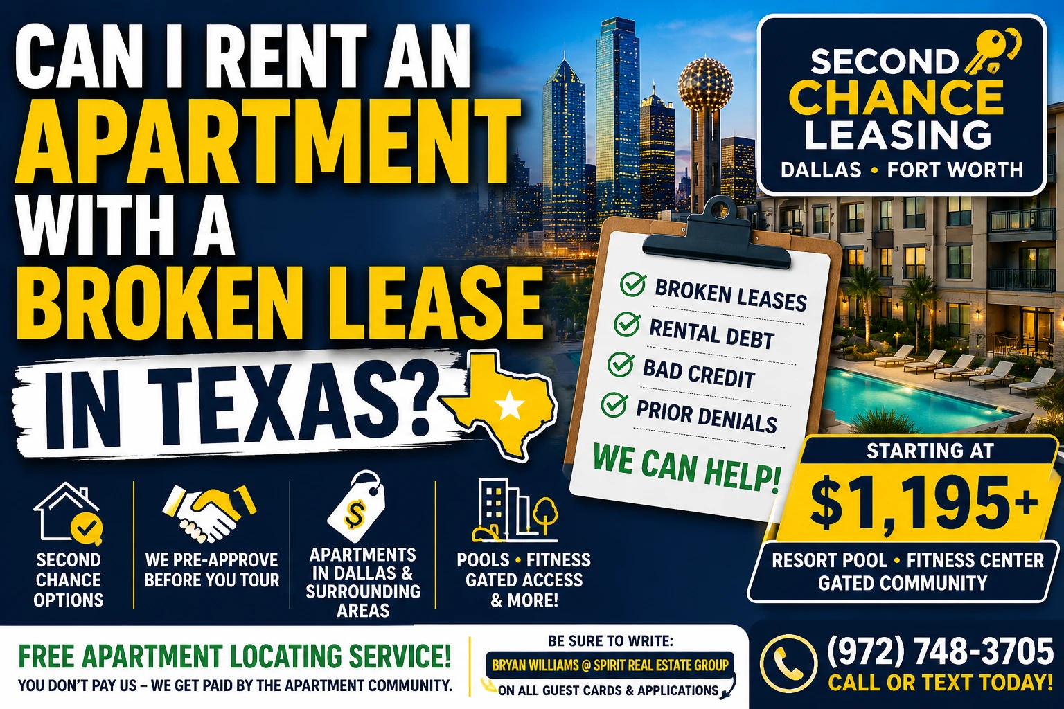 Can I Rent an Apartment With a Broken Lease in Texas?
