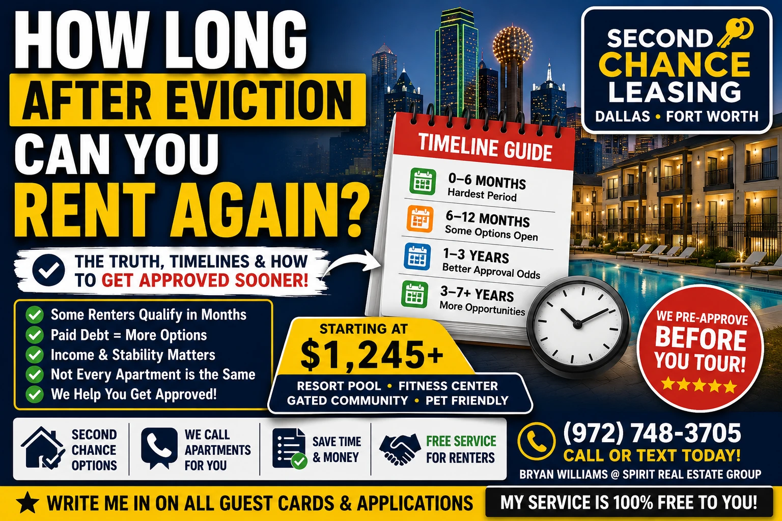 How Long After Eviction Can You Rent Again? Second Chance Leasing Dallas