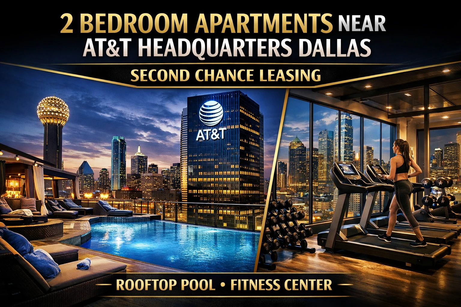 Downtown Dallas | 2 Bedroom Apartments Starting at $2,450+ • Rooftop Pool • Fitness Center | Second Chance Leasing Near AT&T Headquarters