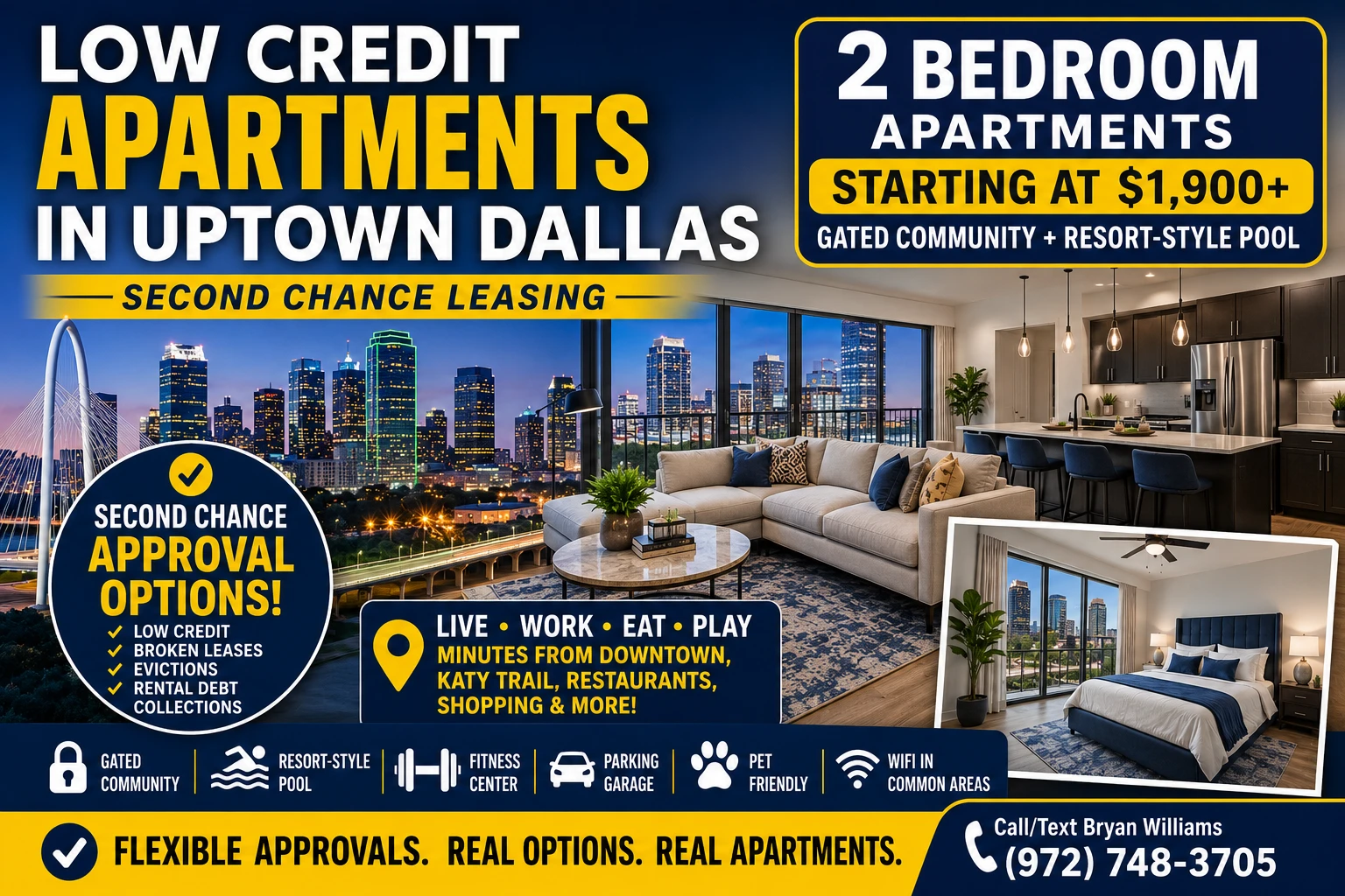 LUXURY APARTMENTS NEAR MCKINNEY AVENUE | ROOFTOP LOUNGE + SMART HOME FEATURES | 1 BEDROOM APARTMENTS FROM $1,650+