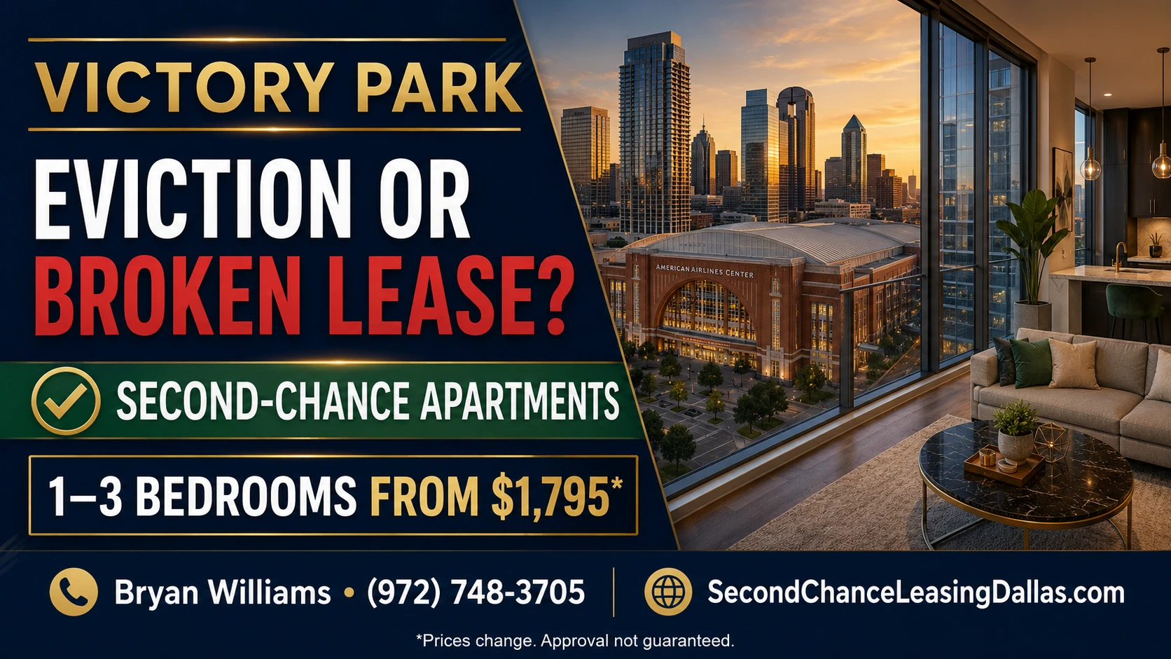 Can You Rent a Luxury Apartment in Victory Park With an Eviction? | SECOND CHANCE LEASING | 1–3 BEDROOM APARTMENTS FROM $1,795