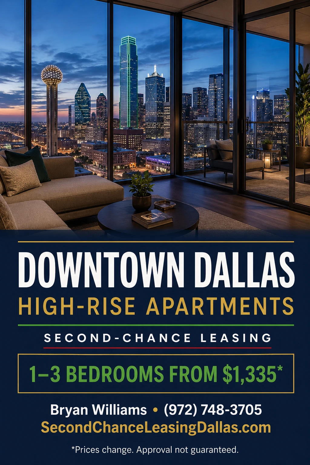 Second-Chance High-Rise Apartments in Downtown Dallas: What Applicants Should Know | SECOND CHANCE LEASING | 1–3 BEDROOM APARTMENTS FROM $1,335 | SKYLINE VIEWS