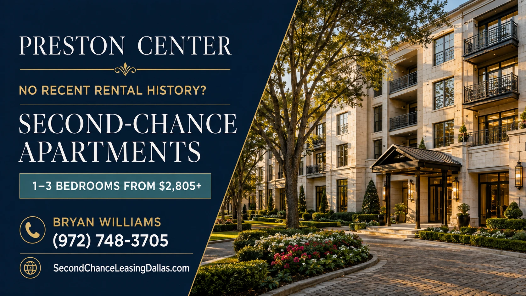 SOLD YOUR HOME BUT HAVEN’T RENTED IN YEARS? SECOND-CHANCE LUXURY APARTMENTS NEAR PRESTON CENTER & UNIVERSITY PARK | 1–3 BEDROOM APARTMENTS FROM $2,805+ | CONCIERGE + ROOFTOP POOL