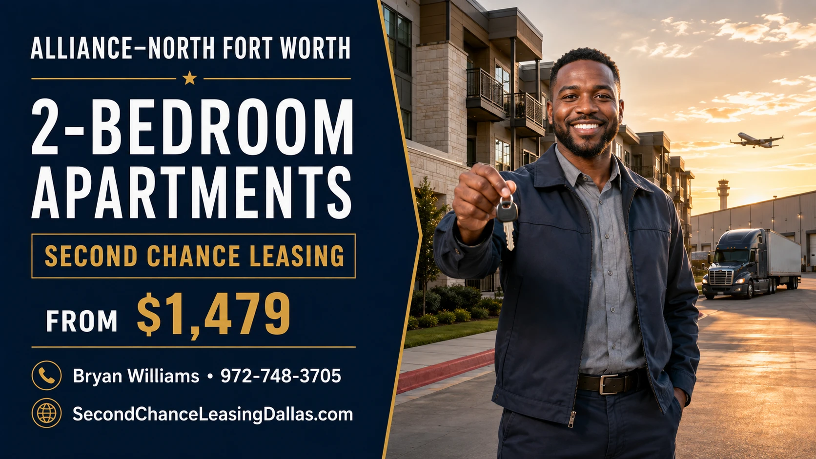 Alliance–North Fort Worth Second Chance Apartments | 2-Bedroom Apartments From $1,479 | Attached Garages + Package Lockers