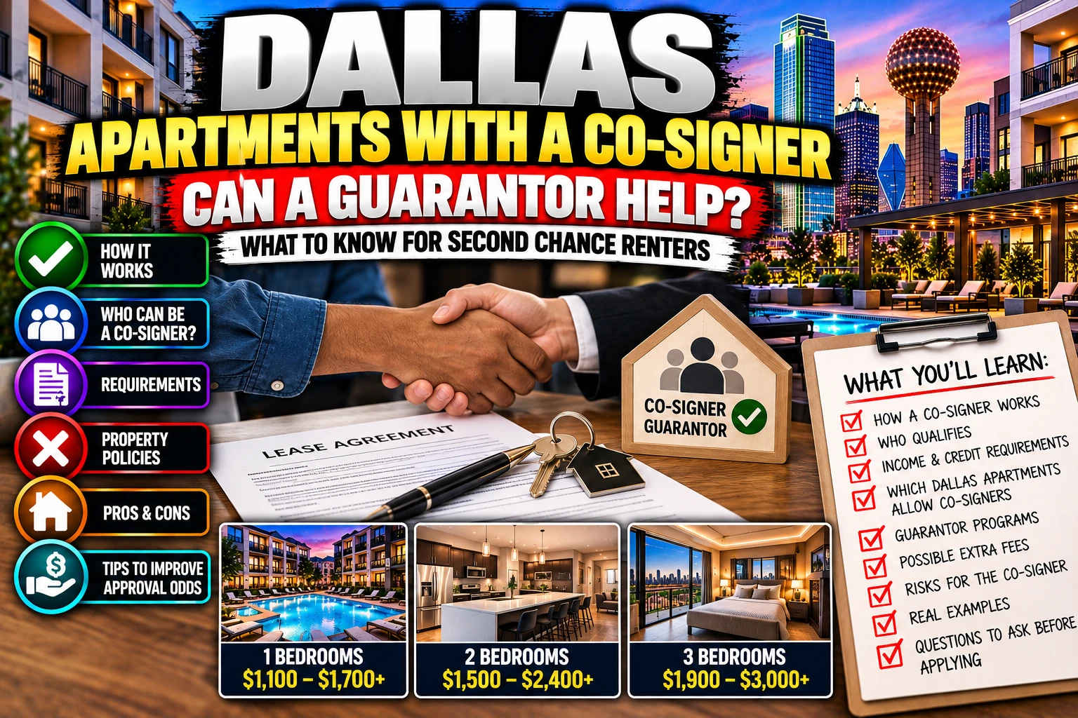 DALLAS SECOND CHANCE APARTMENTS 2026 | CAN A CO-SIGNER OR GUARANTOR HELP YOU GET APPROVED WITH BAD CREDIT, BROKEN LEASES OR EVICTIONS?
