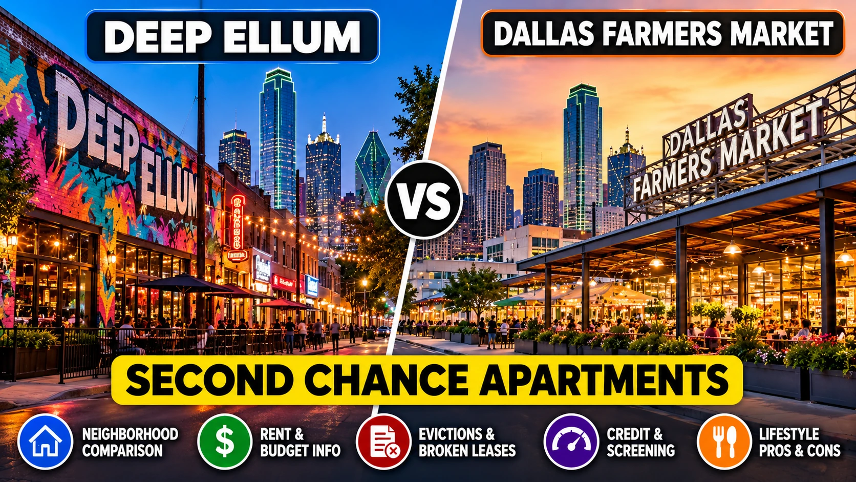 DEEP ELLUM VS. DALLAS FARMERS MARKET | WHICH NEIGHBORHOOD IS BETTER FOR SECOND CHANCE APARTMENTS IN DALLAS?