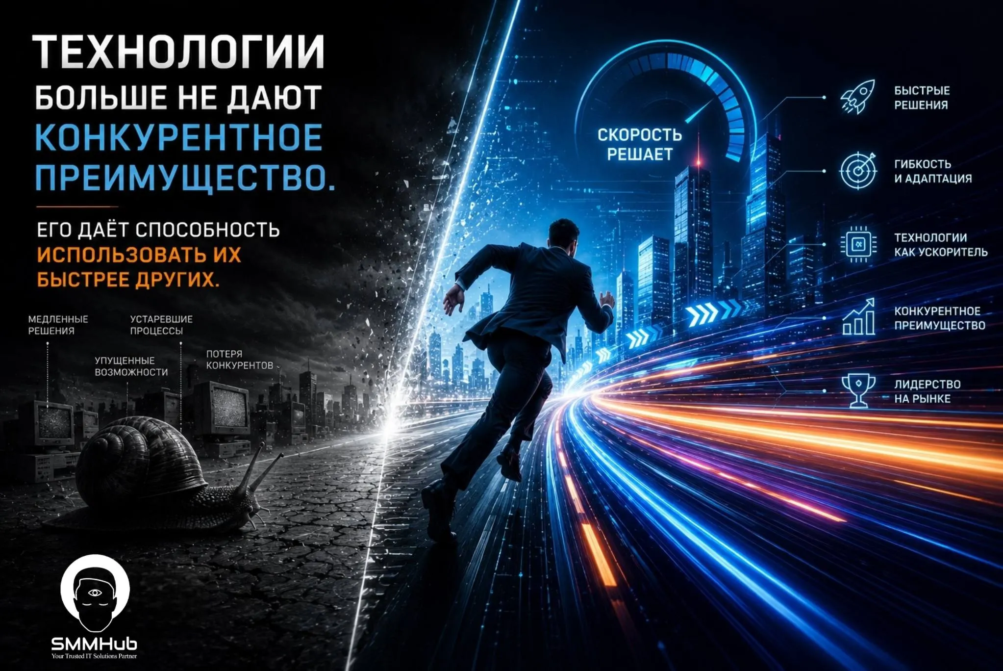 Технологии больше не дают конкурентное преимущество. Его даёт способность использовать их быстрее других.