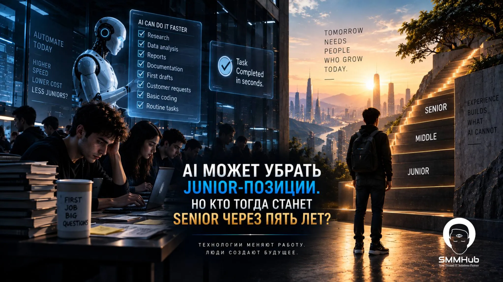 AI может убрать junior-позиции. Но кто тогда станет senior через пять лет?