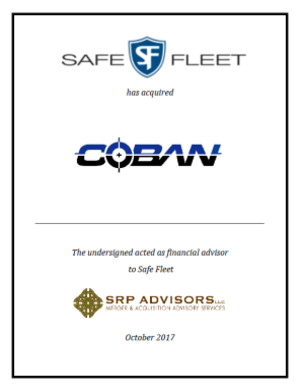 SRP Advisors, LLC Represents Safe Fleet in the Acquisition of COBAN Technologies