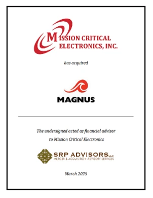 SRP Advisors Represents Mission Critical Electronics in Acquisition of Magnus Marine
