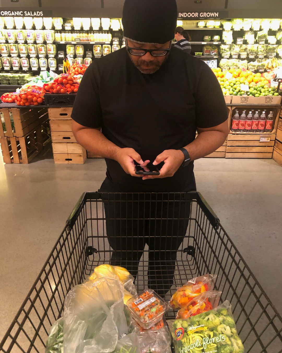 Chef Dorian selecting produce at a market