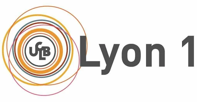 Logo of University Lyon 1 featuring concentric circles in orange and brown shades with the letters 'U' and 'B' in a black circle at the center, followed by the text "Lyon 1" in black font to the right.