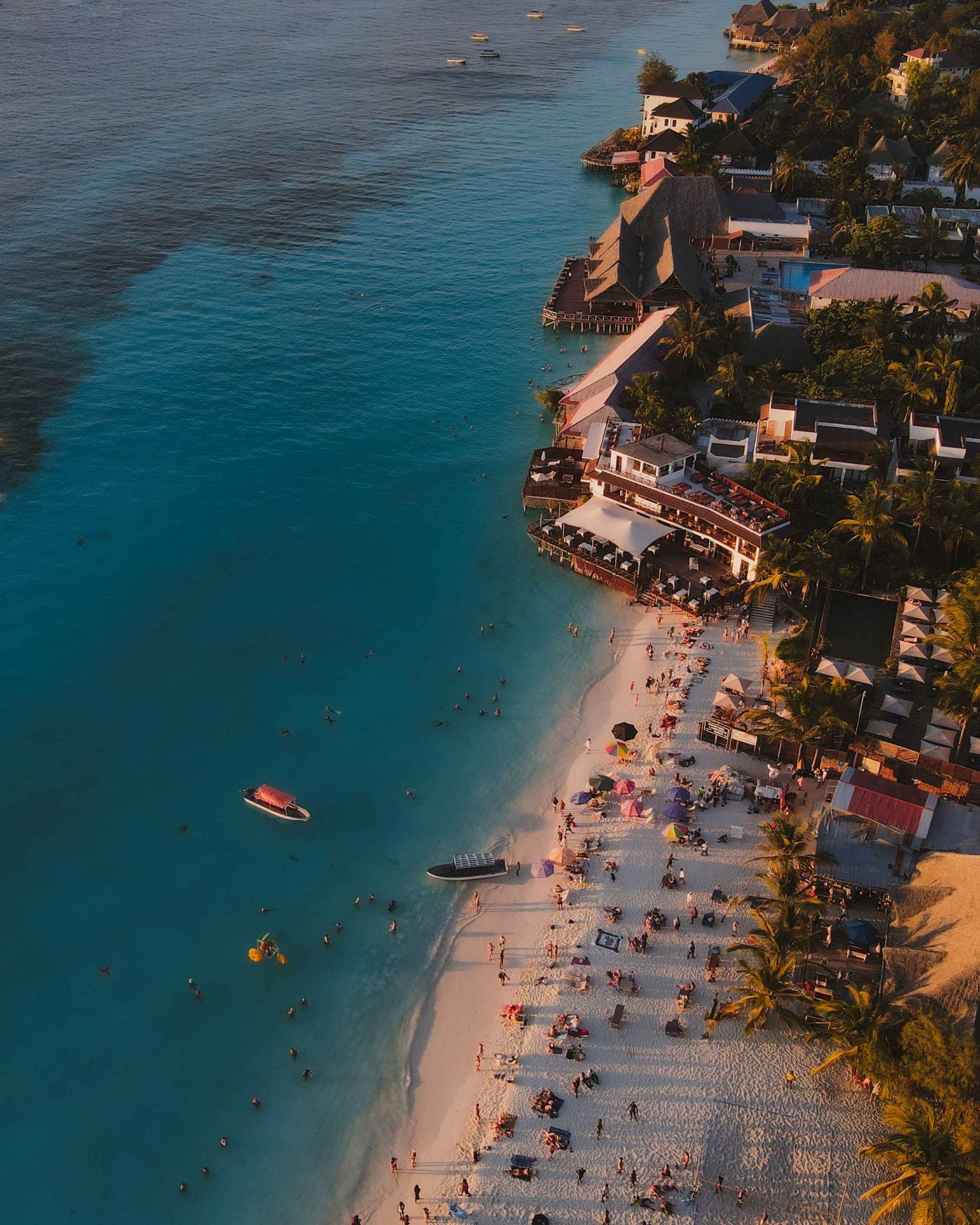 Hotels at the beachfront of Zanzibar