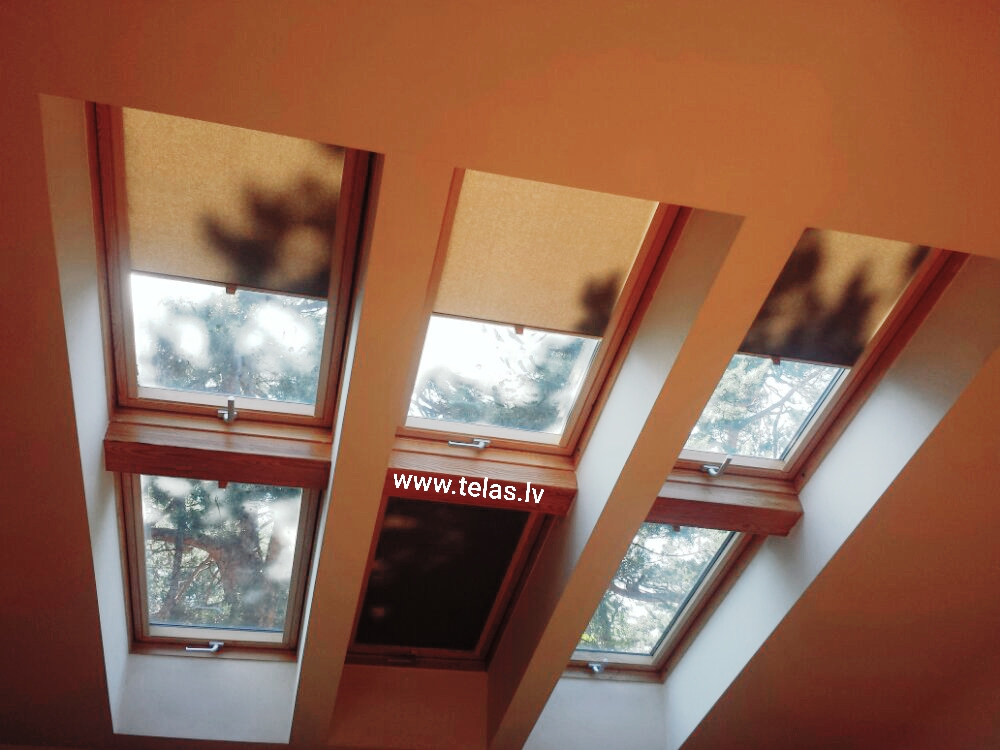 Rullo žalūzijas jumta logiem