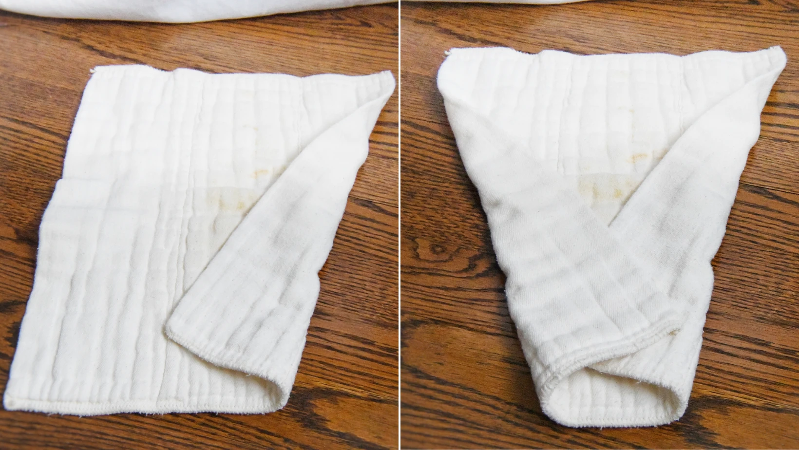 How to Fold a Prefold Cloth Diaper Step One