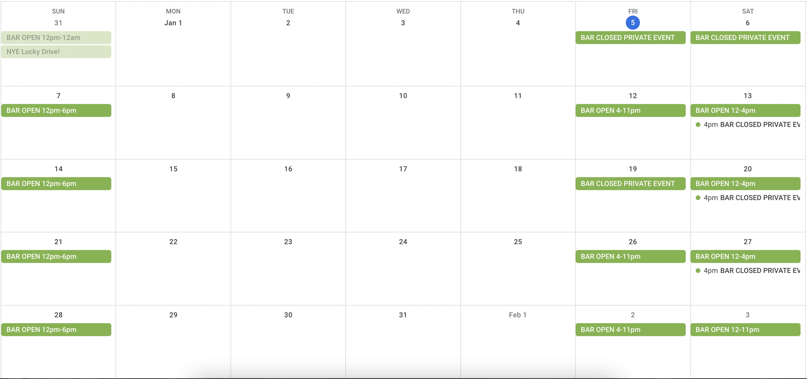 Travis Marina / Event Calendar