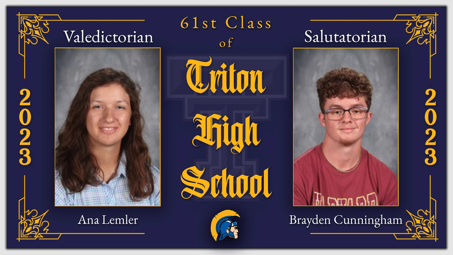Triton Names Valedictorian, Salutatorian for Class of 2023
