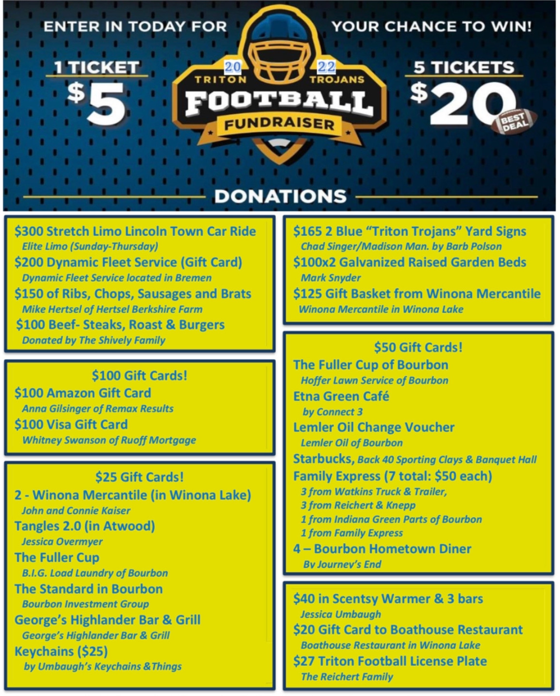 2022 Triton Football Raffle Fundraiser