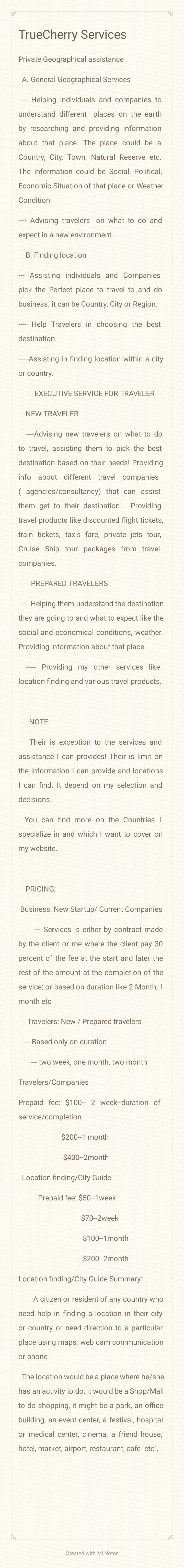 TrueCherry Business services