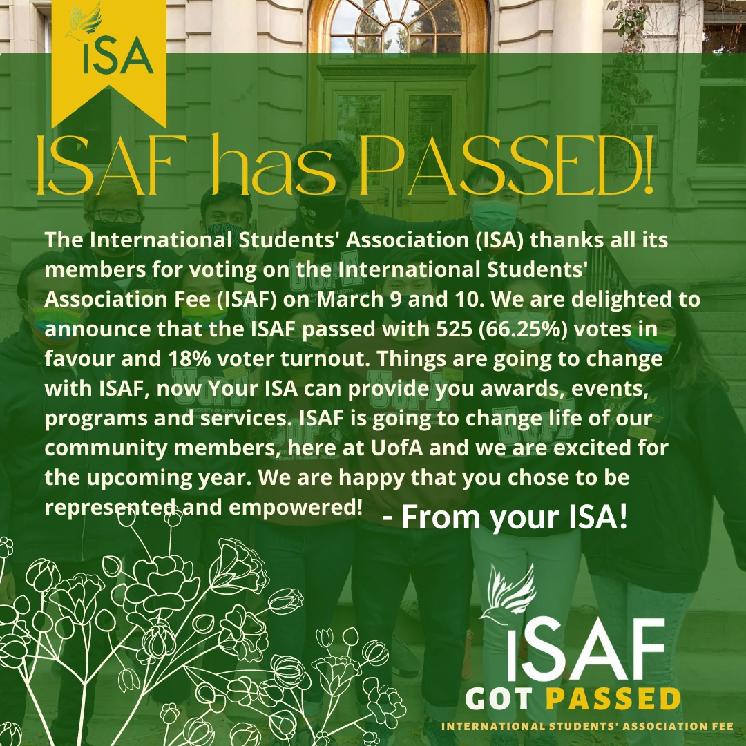 ISA statement on ISAF getting PASSED! 