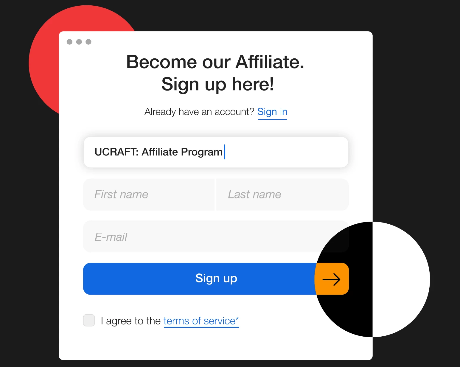Ucraft affiliate program dashboard