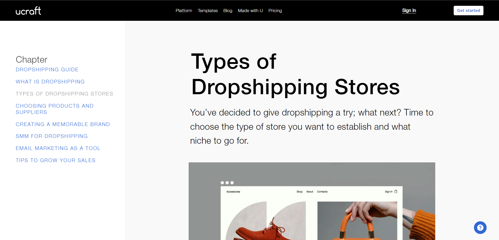 Main Types Of Dropshipping Stores | Ucraft