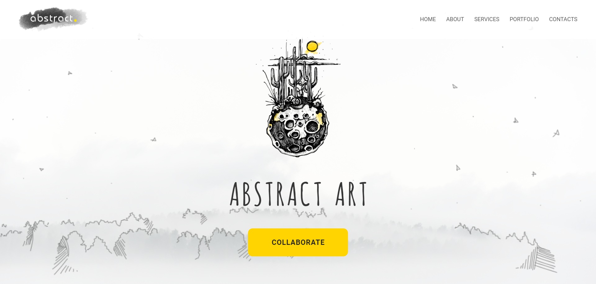 abstract landing page template from ucraft